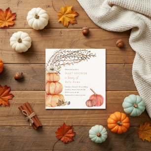 Invitation Baby shower citrouille d'automne