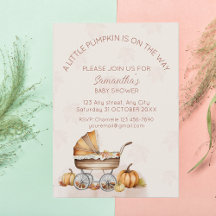 Baby shower Citrouille de chute d'aquarelle