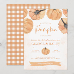 Invitation Baby shower Citrouille de chute d'aquarelle