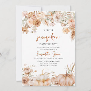 Invitation Baby shower Citrouille de Girl Boho Florals