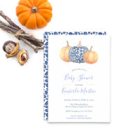 Baby shower Citrouille Empreinte de léopard Bleu E