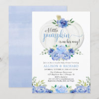 baby shower citrouille en couple, bleu vert foncé