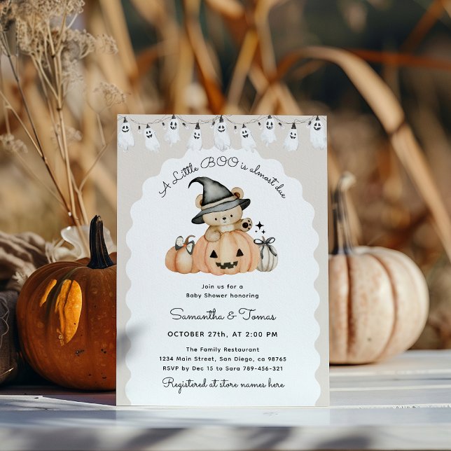 Invitation Baby shower Citrouille Halloween Little Boo (Créateur téléchargé)