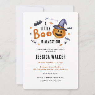 Invitation Baby shower Citrouille Halloween Little Boo