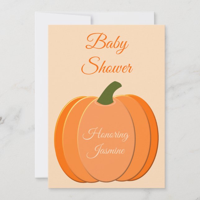 Invitation Baby shower Citrouille neutre genre mignon Orange (Devant)