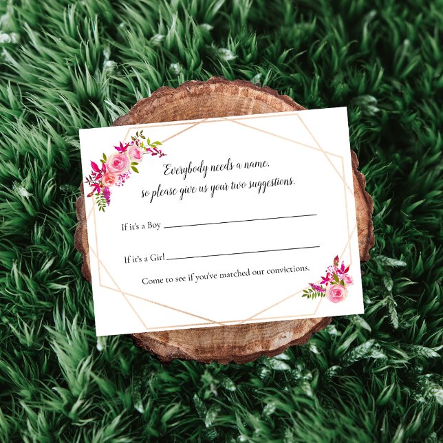 Invitation Baby shower citrouille Nom Suggestion Jeu Floral (Créateur téléchargé)