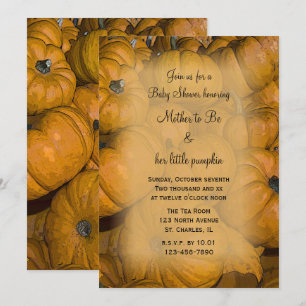Invitation Baby shower Citrouille orange