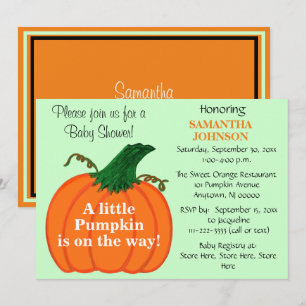 Invitation Baby shower Citrouille orange