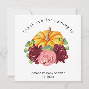 Invitation Baby shower Citrouille orange aquarelle