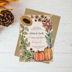 Invitation Baby shower Citrouille Orange de la réc