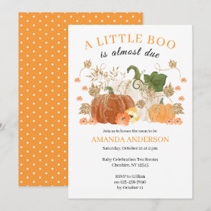 Invitation Baby shower Citrouille Orange Gold