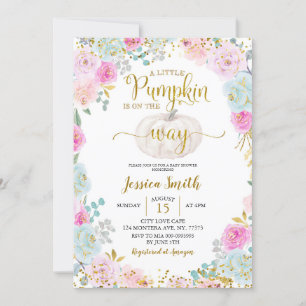 Invitation Baby shower Citrouille Pastel