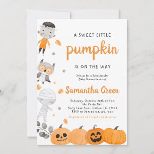 Invitation Baby shower Citrouille petit garçon