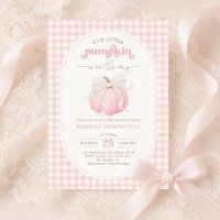 Baby shower Citrouille rose d'aquarelle Bow Girl