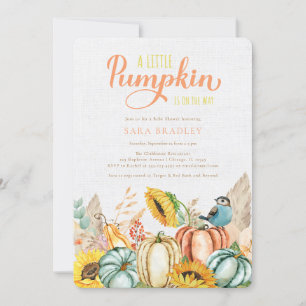 Invitation Baby shower Citrouille Rustique Automne Un Peu Cit