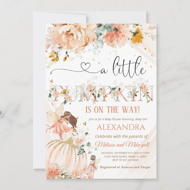 Invitation baby shower citrouille Un Peu Citrouille Sur Le Ch (Devant)