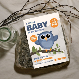 Invitation Baby shower classique Cute Owl