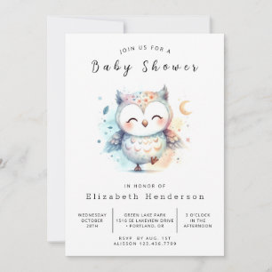Invitation Baby shower classique Wild Owl
