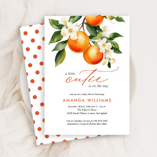 Invitation Baby shower Clementine Orange Little Cutie