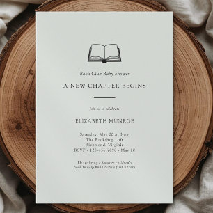 Invitation Baby Shower Club de Lecture Minimaliste et Mixte