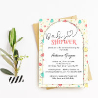 Baby shower Coeurs colorés mignons
