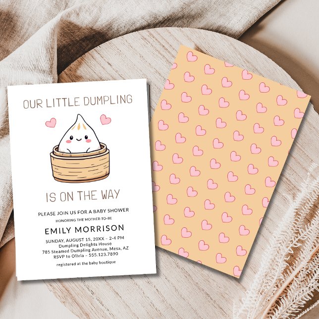 Invitation Baby shower Coeurs Doux (Créateur téléchargé)