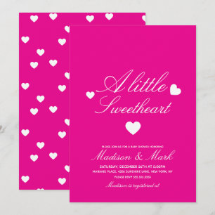 Invitation Baby Shower coeurs flottants roses 