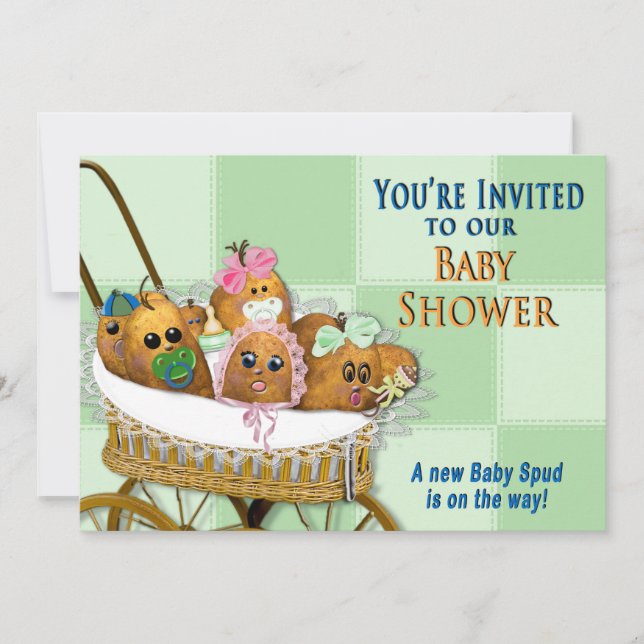 INVITATION BABY SHOWER - COLLECTION FAMILLE POMME  (Devant)