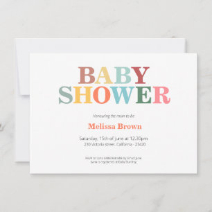 Invitation baby shower coloré