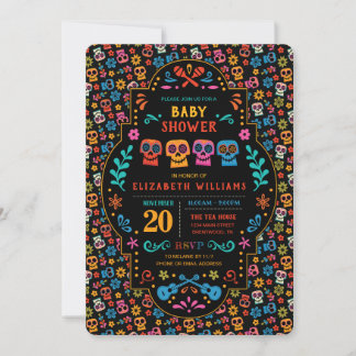 Invitation Baby shower coloré Coco