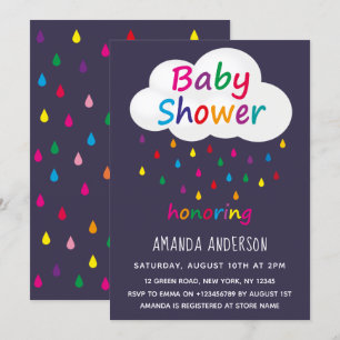 Invitation Baby shower coloré moderne de garçon