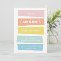 Baby Shower Coloré Pastel Bandes Modernes Été