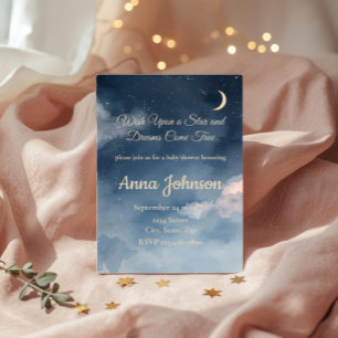 Invitation Baby Shower Constellation Aquarelle