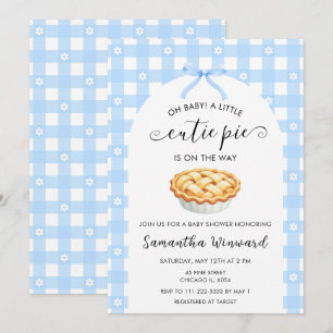 Invitation Baby Shower Coquette Bleue Chérie Adorable