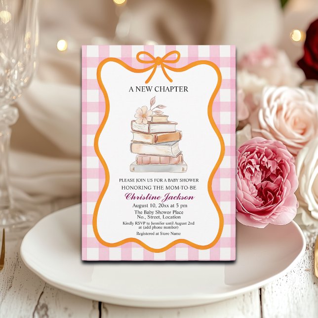 Invitation Baby shower Coquette du livre d'histoire "Un nouve (Créateur téléchargé)