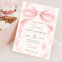 Baby Shower Coquette Ruban Rose
