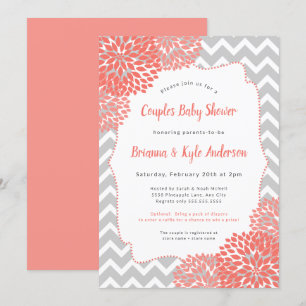 Invitation Baby shower Coral Couples