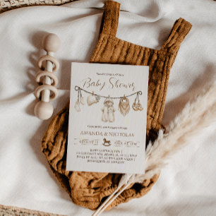 Invitation Baby Shower Corde à Linge 
