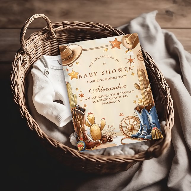 Invitation Baby Shower Country Western Rustique (Créateur téléchargé)