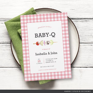 Invitation Baby Shower Couple Bébé Fille Rose