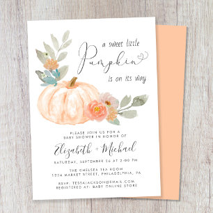 Invitation Baby shower Couples petit Citrouille