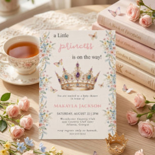 Invitation Baby Shower Couronne de Petite Princesse Papillon