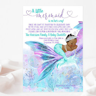 Invitation Baby Shower Courrier Sirène Africaine