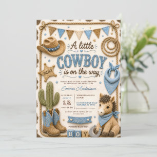Invitation Baby Shower Cow-boy