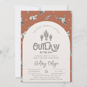 Invitation Baby Shower Cow-boy Far West