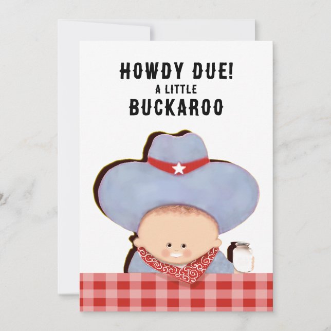 Invitation Baby shower Cowboy (Devant)