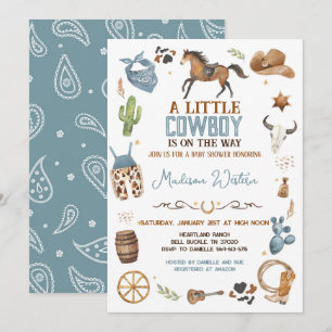 Invitation Baby shower Cowboy