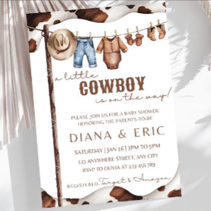 Invitation Baby shower Cowboy Modèle, Un Petit