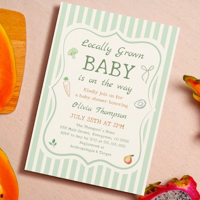 Invitation Baby shower cultivé localement (Créateur téléchargé)