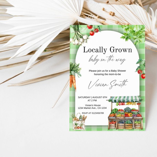 Invitation Baby shower cultivé localement - Cute Farm-to-Tabl (Créateur téléchargé)